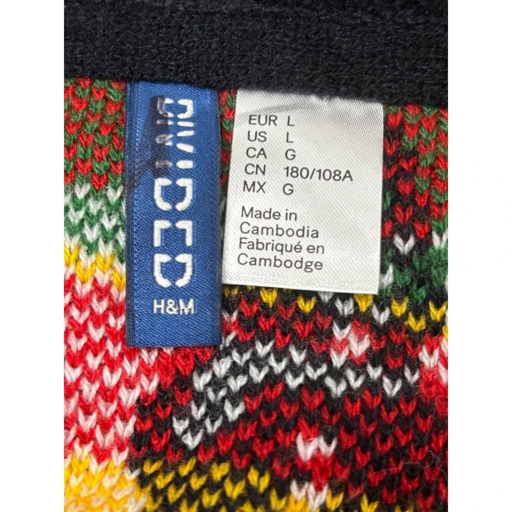 H&M Divided Ugly Christmas Holiday Sweater Bite Me Alien UFO Oh Snap Size Large